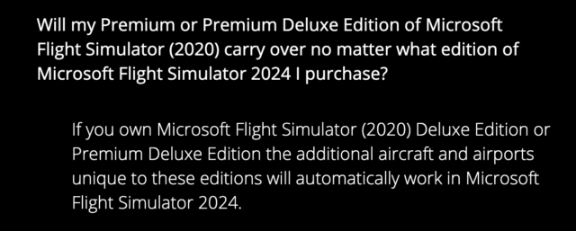 Geklärt: Übertragung der Premium-Inhalte MSFS2024